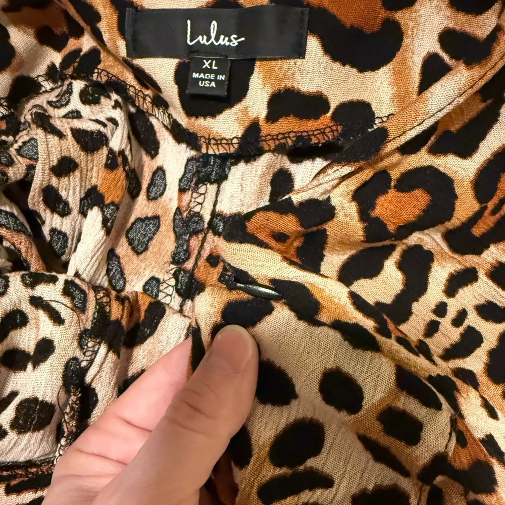 Lulus Free to Be Wild Beige Leopard Print Tie-Front Skort Size Extra Large